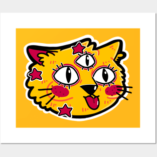 Yellow Cat Posters and Art